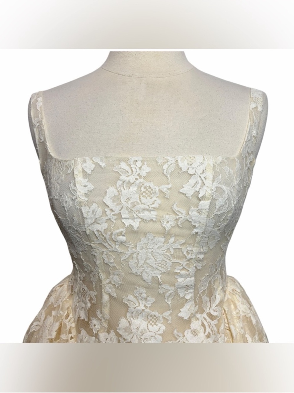 NWT MISS ROSIER Boutique Euphemia Cream White Floral Lace Mini Dress - Picture 5 of 14